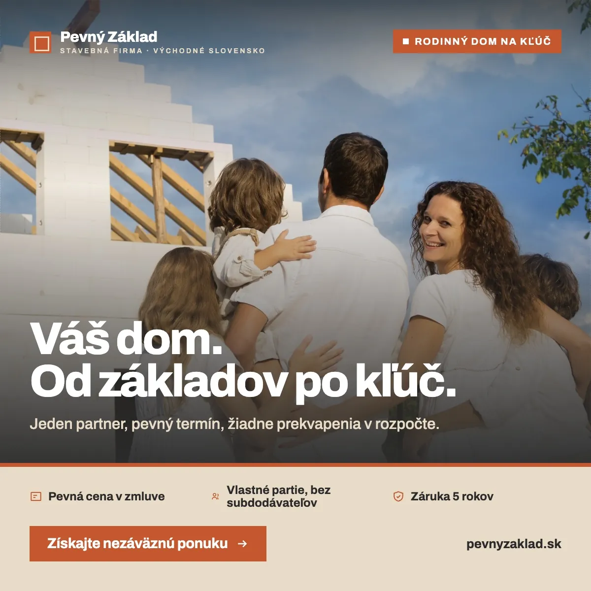 Grafika na Facebook – rodinný dom na kľúč pre stavebnú firmu, ukážkový koncept waustudio